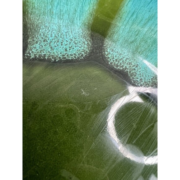 Sequoia Ware 18” Blue Green 3 Part Leaf Dish 601 USA MCM Styling - Picture 7 of 9